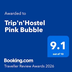 Pink Bubble Booking.com Traveller Review Award badge
