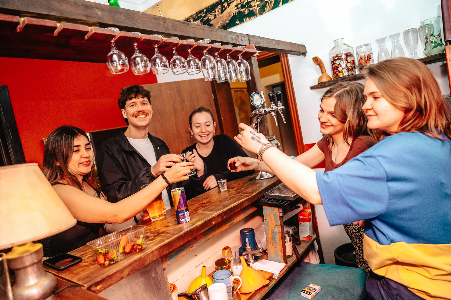 The Backpacker Bar at Trip'N'Hostel Original in the evening