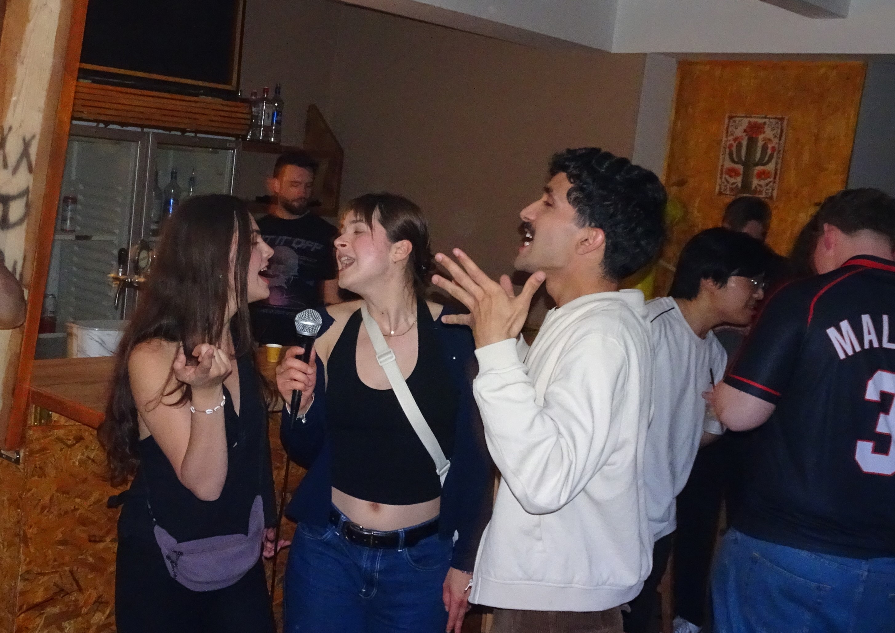 Guests participating in hostel activities and social events