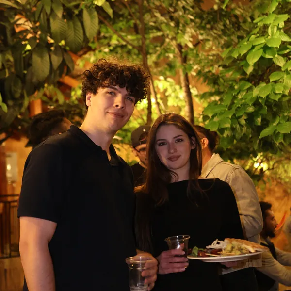 Guests socializing at Pink Bubble hostel